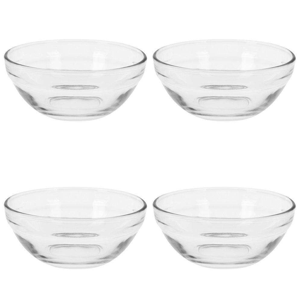 Set 4 boluri, Excellent Houseware, Sticla, 10.5 cm, 190 ml