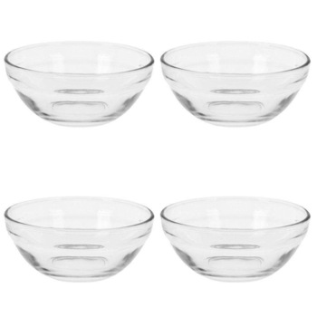 Set 4 boluri, Excellent Houseware, Sticla, 10.5 cm, 190 ml Set 4 boluri, Excellent Houseware, Sticla, 10.5 cm, 190 ml