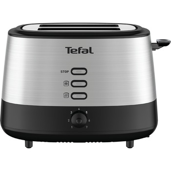 Toaster Tefal Equinox TT520D10, 3 butoane iluminate, 7 trepte de rumenire, functie stop, tavita pentru firmituri detasabila, maner pentru ridicare, functie dezghetare, argintiu Toaster Tefal Equinox TT520D10, 3 butoane iluminate, 7 trepte de rumenire, functie stop, tavita pentru firmituri detasabila, maner pentru ridicare, functie dezghetare, argintiu