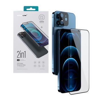 Folie Protectie pentru iPhone 12, Nillkin 2in1 HD, Transparent Folie Protectie pentru iPhone 12, Nillkin 2in1 HD, Transparent