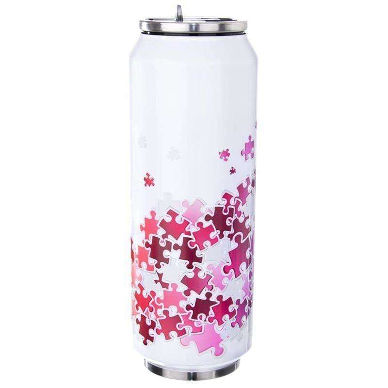 Cana termica Orion Puzzle, Inox, 700 ml, Alb/Roz