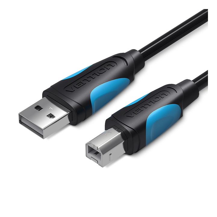 Кабел за данни Vention, USB-A към USB-B, 200 см, черен