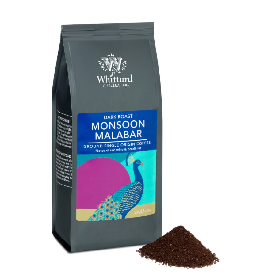 Cafea macinata Monsoon Malabar Whittard of Chelsea, 100% Arabica, 200 g