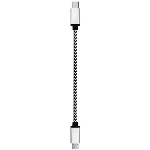 Cablu de date/incarcare Star, Type C/Micro USB, 1 m, Aluminiu, Alb/Negru