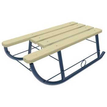 Sanie pentru Copii Albastra din Metal cu sezut din Lemn Sanie pentru Copii Albastra din Metal cu sezut din Lemn
