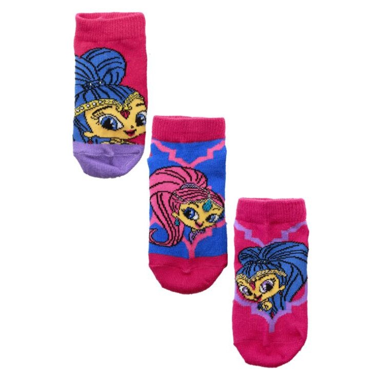 Set 3 perechi sosete scurte copii Shimmer Shine Ciclam