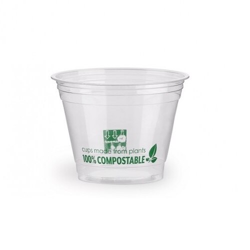 Set 50 pahare biodegradabile transparente imprimate, PLA, 225ml/9oz