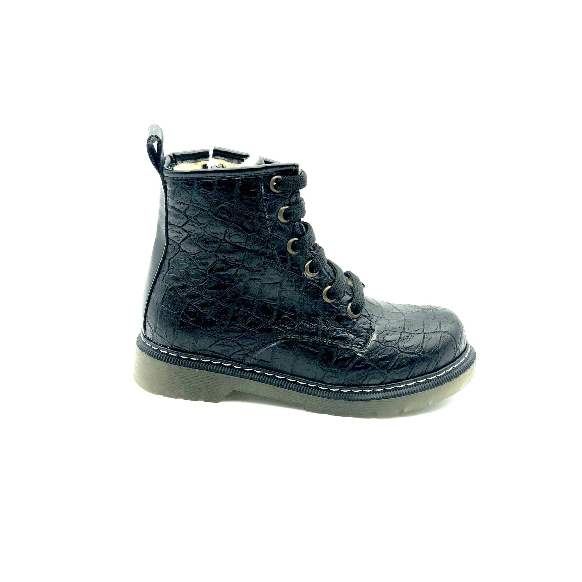 Ghete copii Sibel Bebe EVO660, ortopedice, piele ecologica, imblanite, Negru