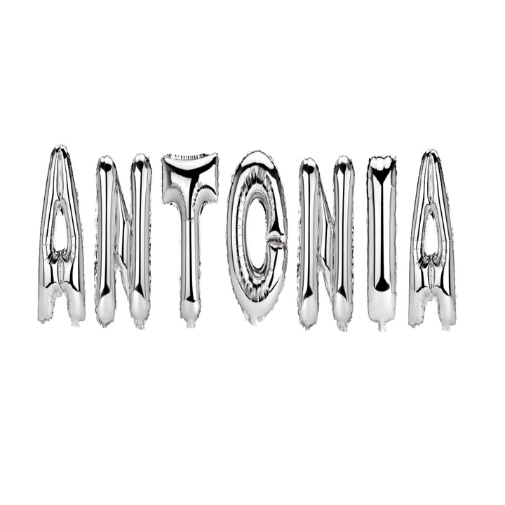 Set Baloane Litere Nume Antonia , Argintiu , 40Cm