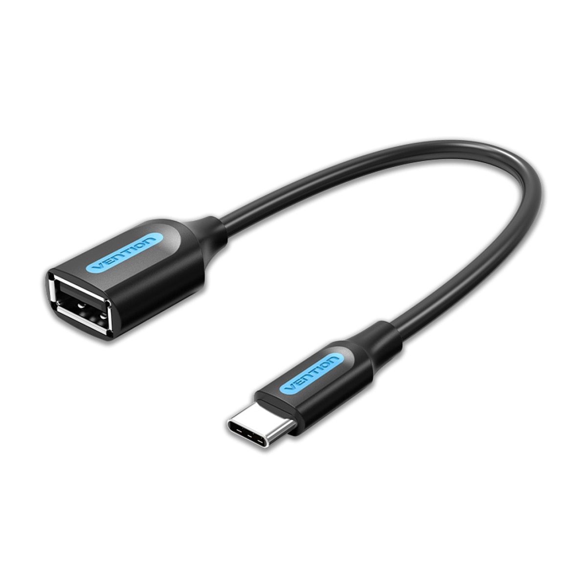 Cablu de date Vention, USB-A Mama to USB-C , 15 cm, Negru