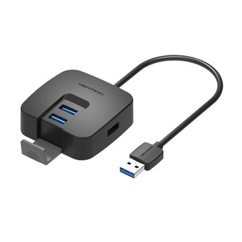 Hub Vention, 4 Porturi USB 3.0, 15 cm, Negru Hub Vention, 4 Porturi USB 3.0, 15 cm, Negru
