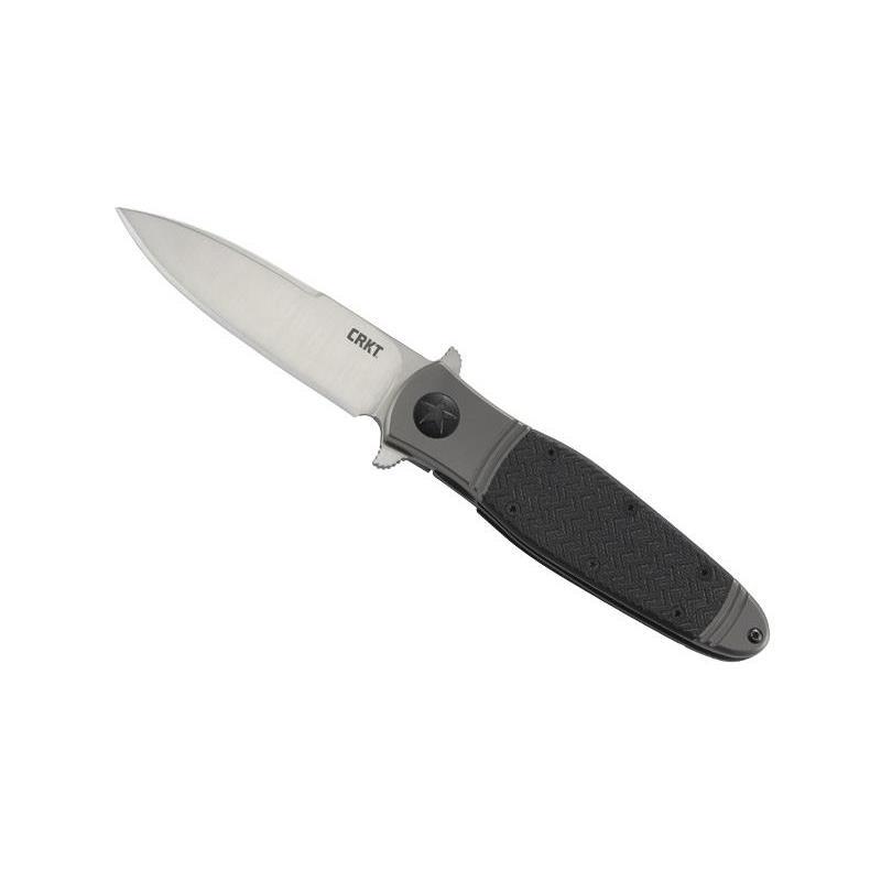 Cutit CRKT, Bombastic, Otel/Nylon/Fibra de sticla, 11.5 cm, Argintiu/Negru