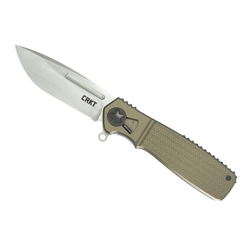 Cutit CRKT, Homefront, Otel/Aluminiu, 12 cm, Argintiu/Verde