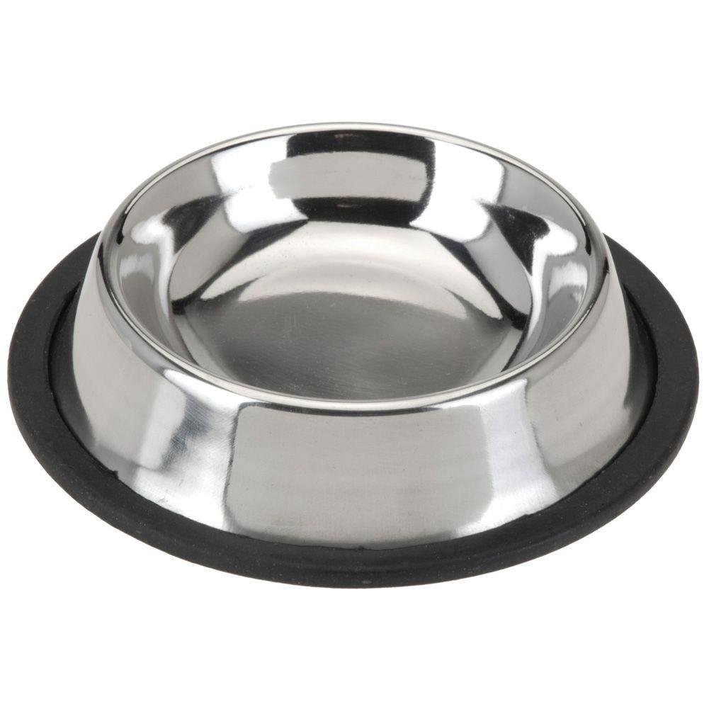 Castron antiderapant pentru caini, Vilde, Otel, Argintiu, 185 ml