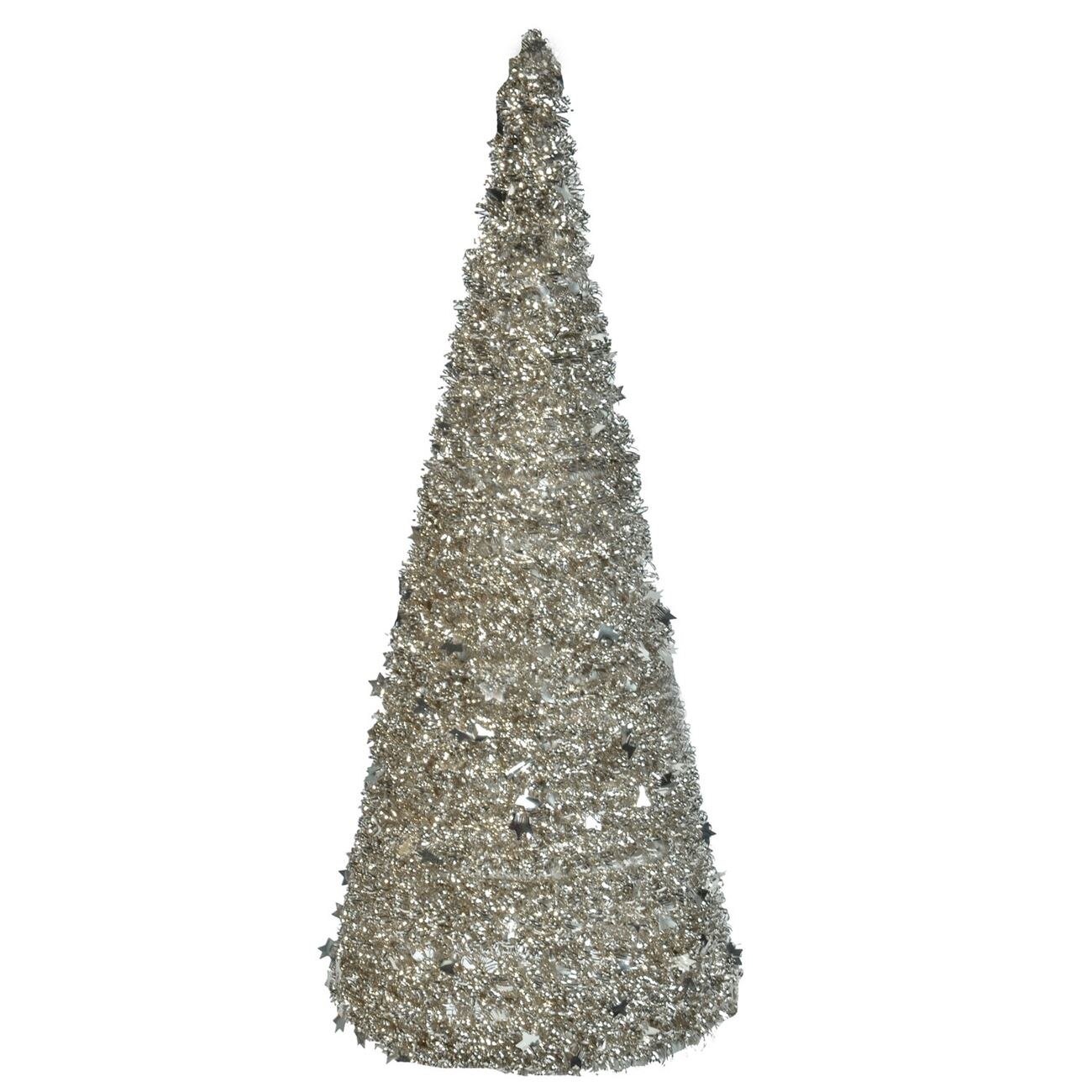 Decoratiune de Craciun, Zola®, model bradut argintiu, 38 cm