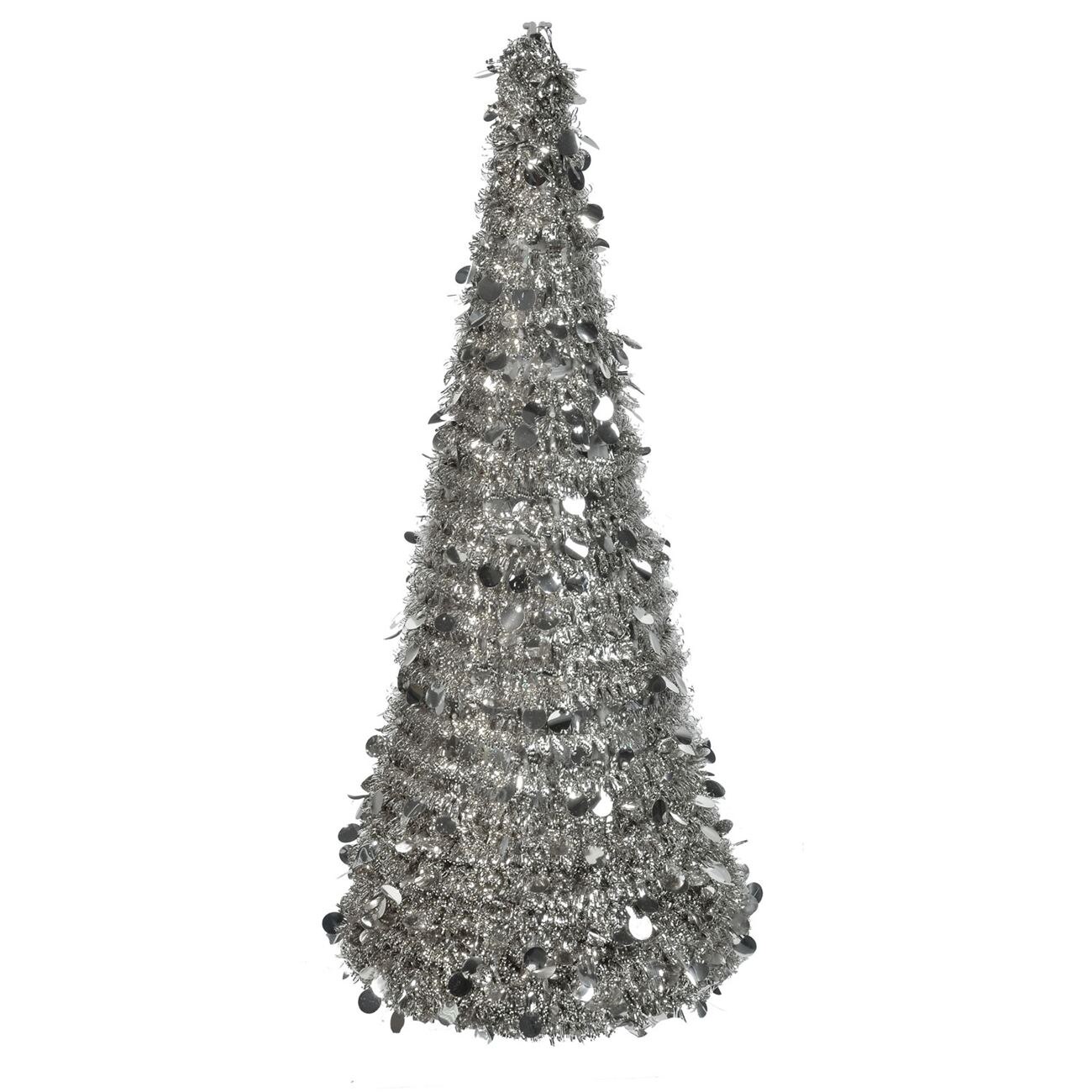 Decoratiune de Craciun, Zola®, model bradut argintiu, 46 cm
