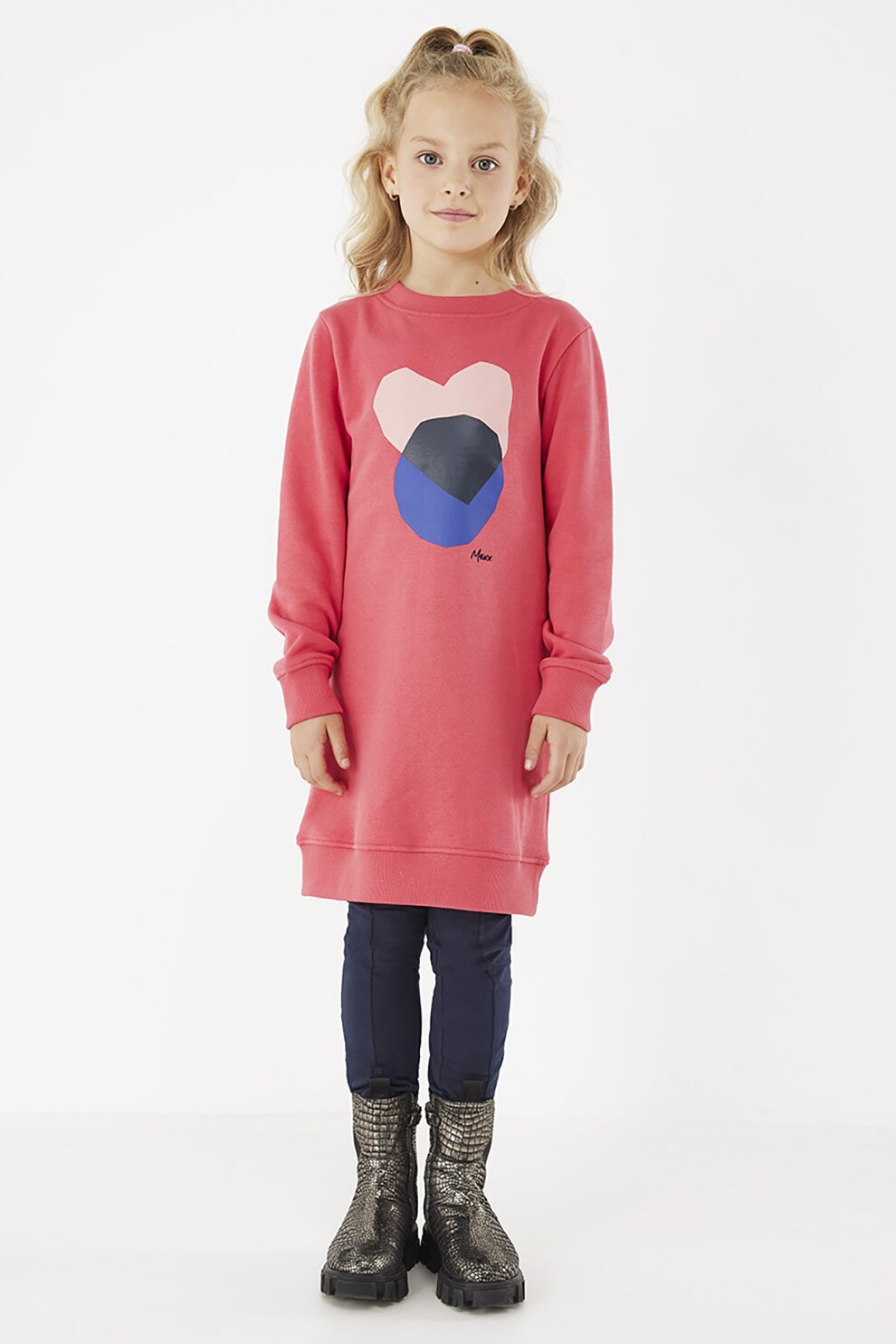 Mexx, Rochie tip bluza sport cu decolteu rotund, Roz