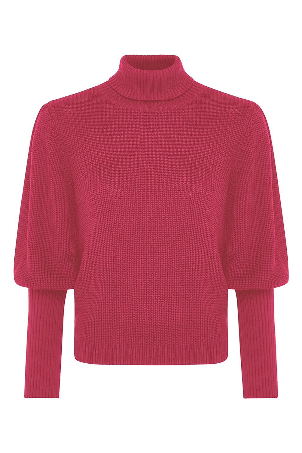 Mexx, Pulover cu maneci juliet si guler inalt, Corai