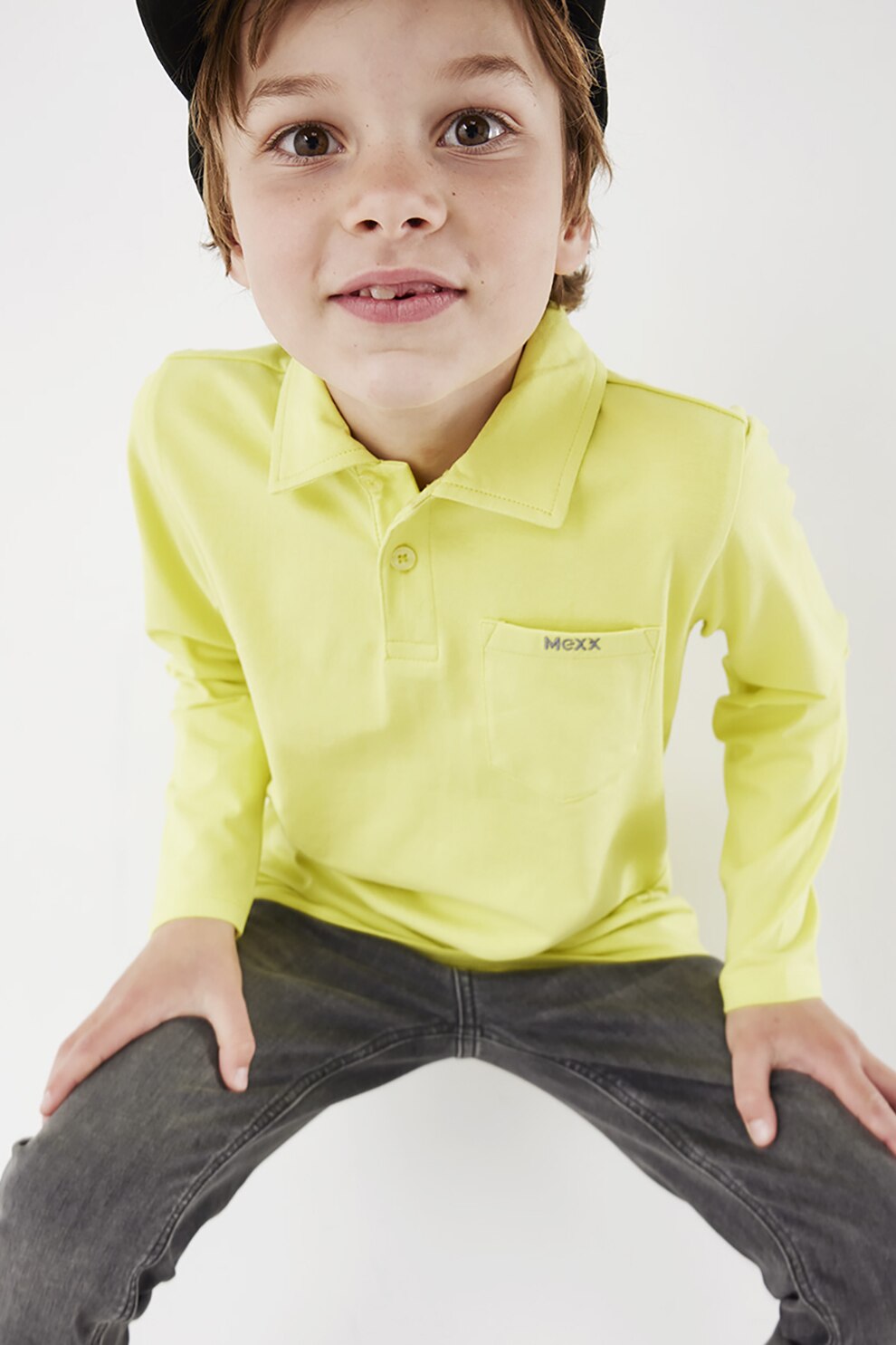 Mexx, Bluza polo cu buzunar pe piept, Galben pai
