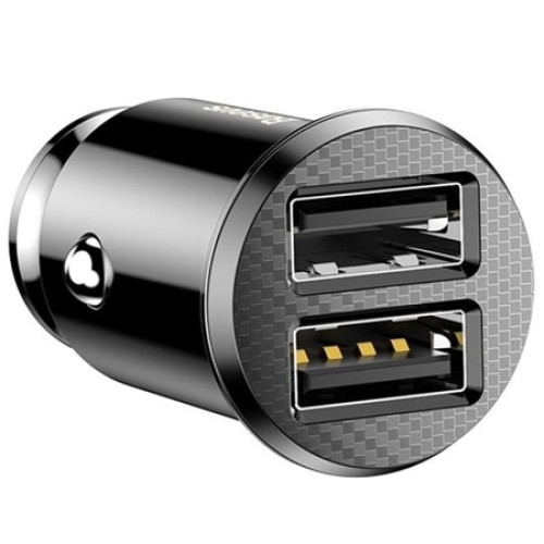 Incarcator auto, Baseus Grain Car, IMK-CCALL-ML01, 2 porturi USB, 5V, 3.1A, Quick Charge, Negru