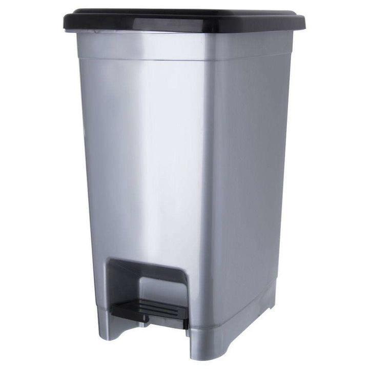 Szemetes, Orion, Műanyag, Fedő, Pedál, 15 L, Szürke