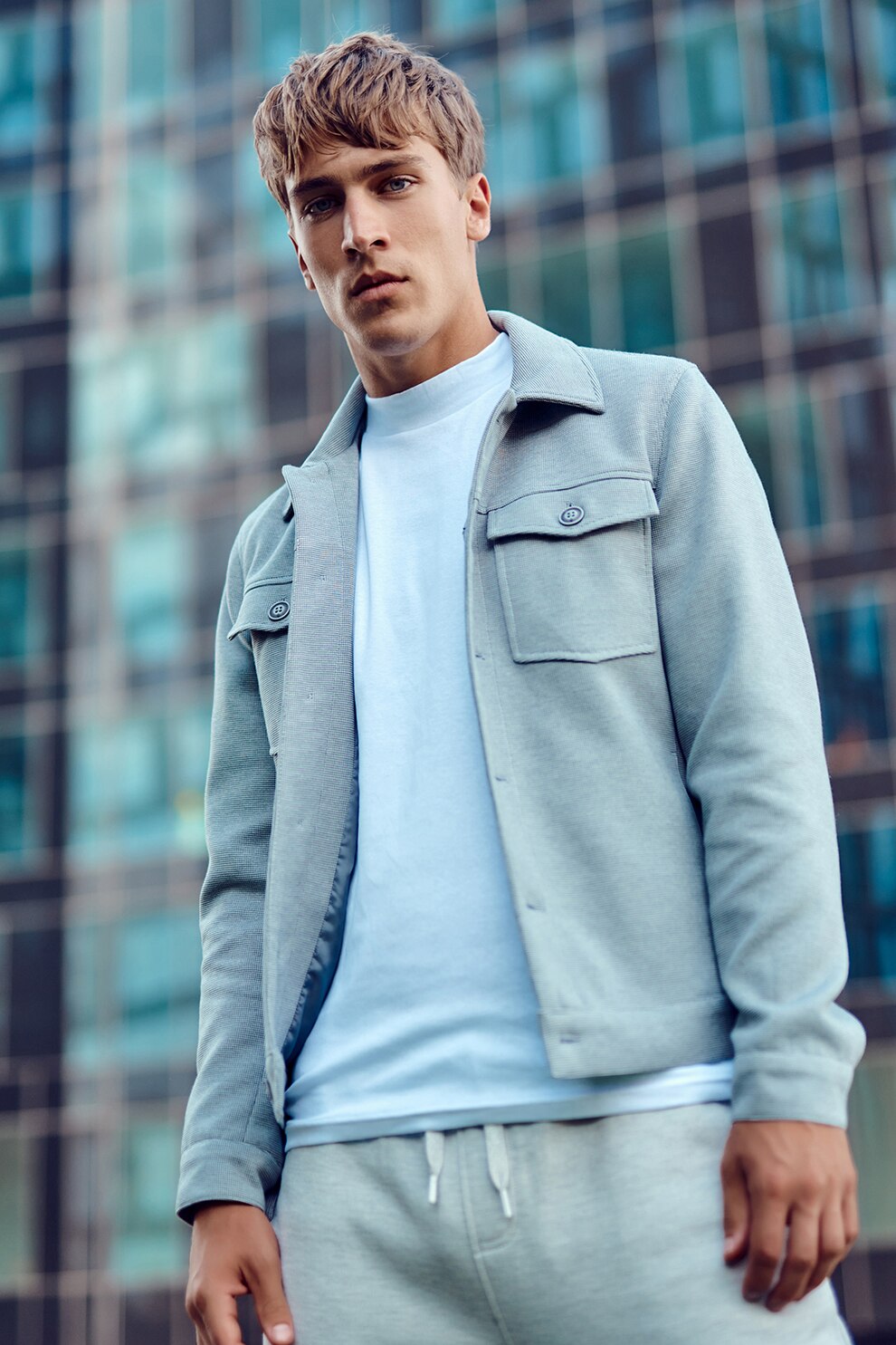 Top Secret, Jacheta tip camasa cu buzunare pe piept, Gri deschis