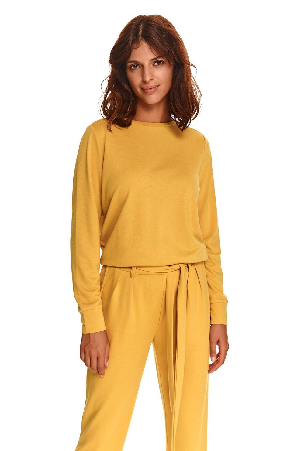 Top Secret, Bluza din jerseu cu decolteu la baza gatului, Galben mustar