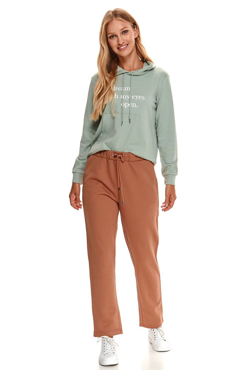 Top Secret, Pantaloni sport cu talie ajustabila, Maro