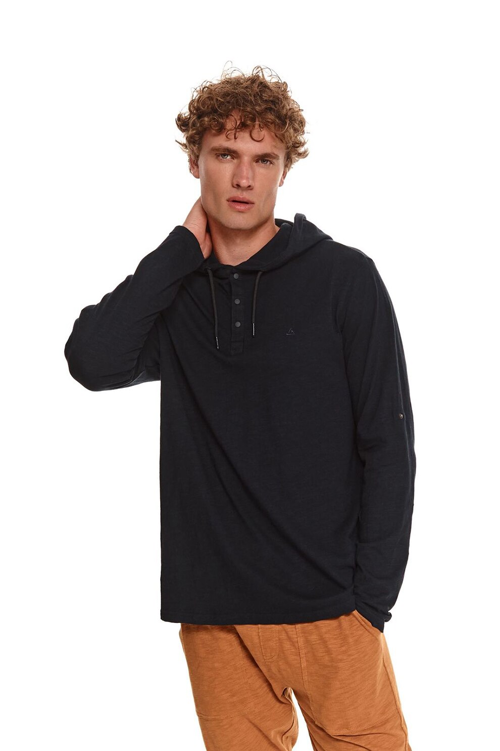 Top Secret, Hanorac de bumbac cu fenta scurta cu fermoar, Bleumarin, M