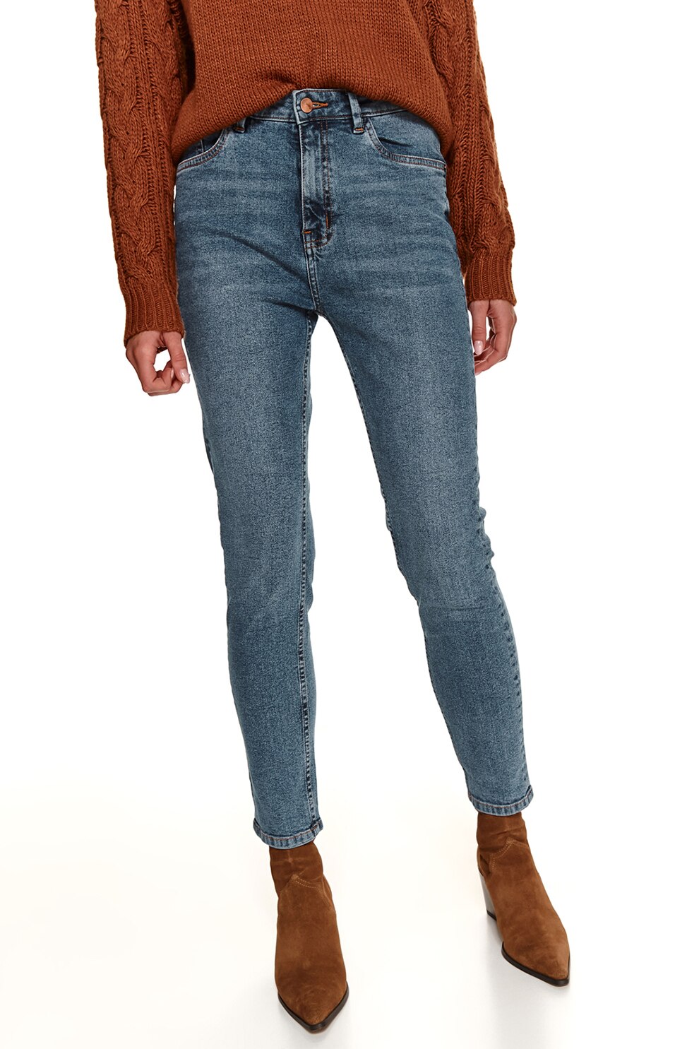 Top Secret, Blugi regular fit cu 5 buzunare, Albastru