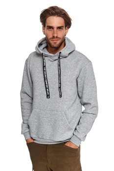 Top Secret, Hanorac cu buzunar kangaroo, Gri melange, XL Top Secret, Hanorac cu buzunar kangaroo, Gri melange, XL