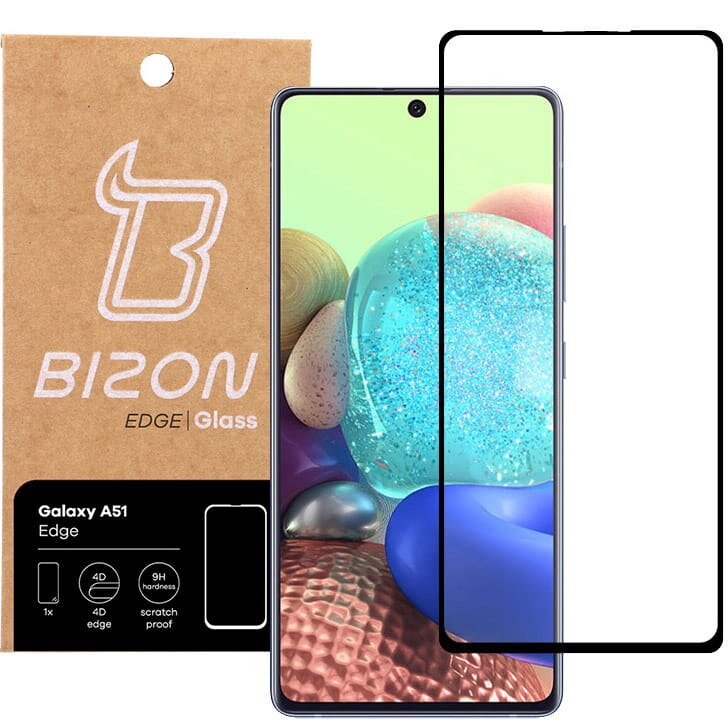Folie de sticla securizata Bizon Glass Edge pentru Galaxy A51, negru