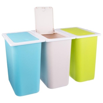 Set cos gunoi separare deseuri, Orion, Plastic, 3x31 L, Multicolor Set cos gunoi separare deseuri, Orion, Plastic, 3x31 L, Multicolor