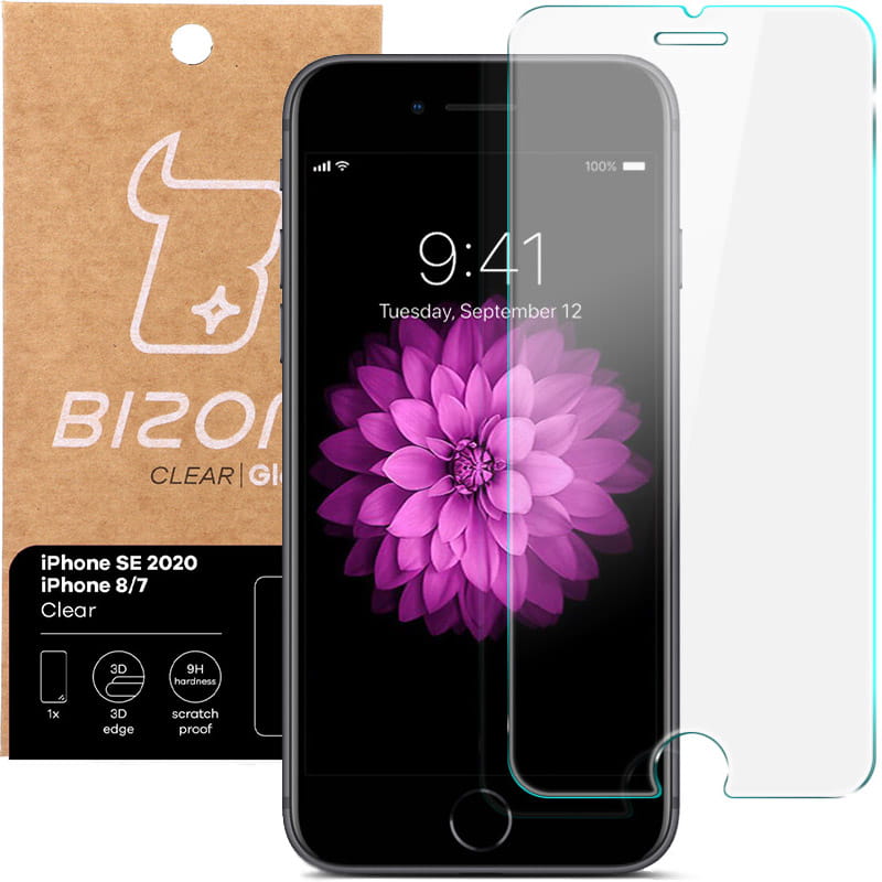 Folie de sticla securizata Bizon Glass Clear, iPhone SE 2020/8/7