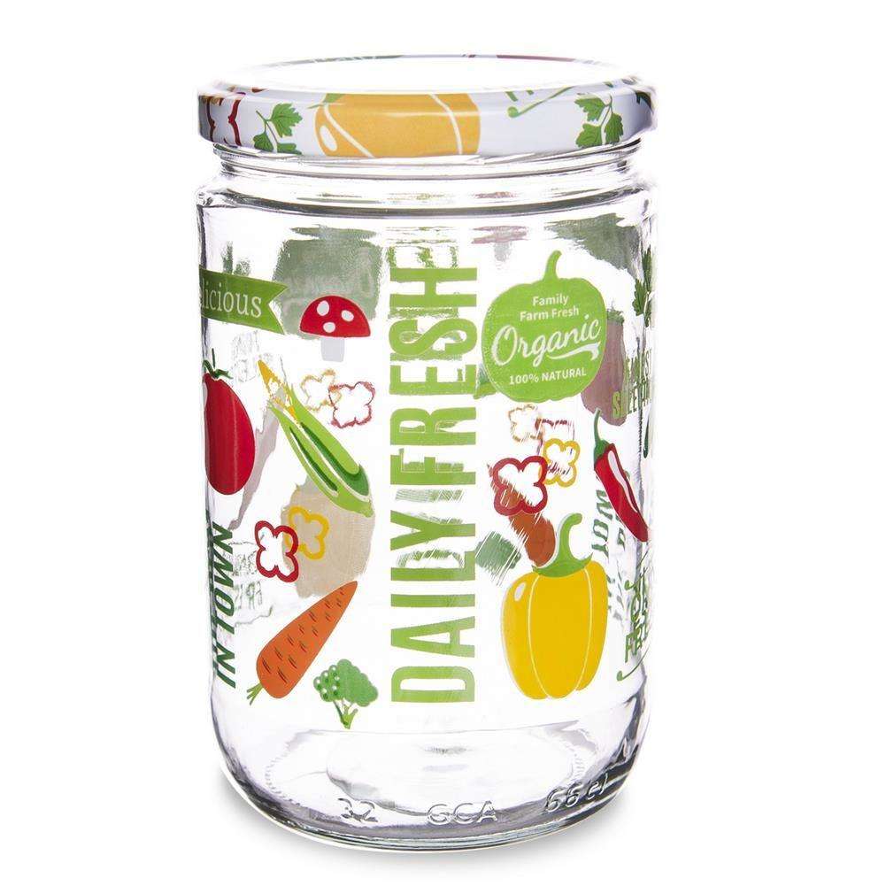 Borcan cu capac, Orio, Sticla, Transparent, 660 ml