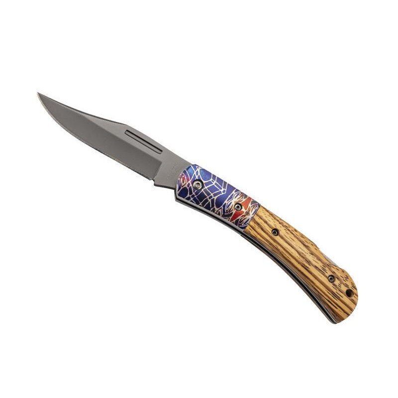 Briceag Herbertz 595511, Lama din otel, Maner din lemn, 11 cm, Maro/Albastru