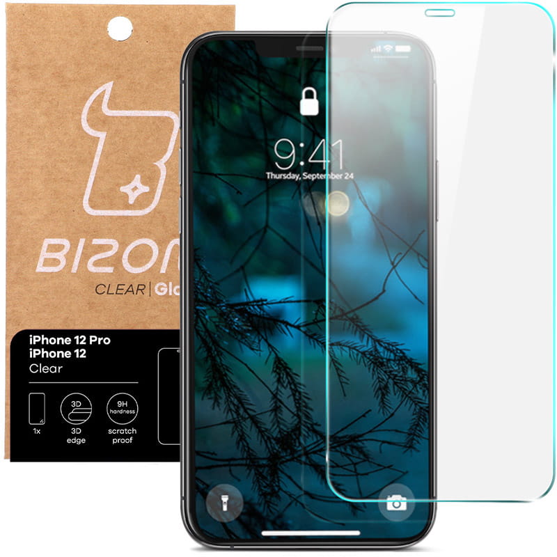 Folie de sticla securizata Bizon Glass Clear, iPhone 12/12 Pro