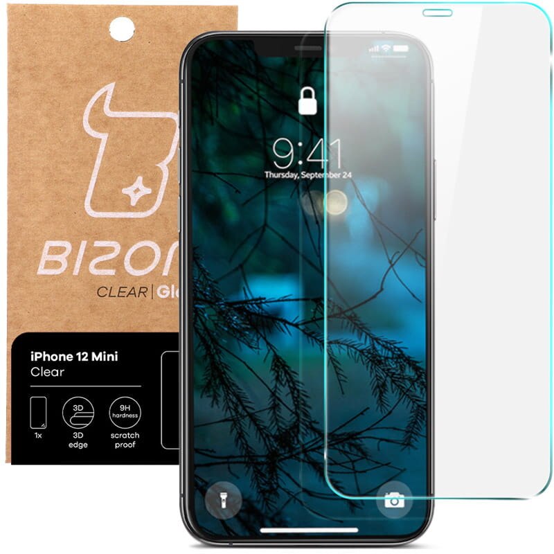 Folie de sticla securizata Bizon Glass Clear, iPhone 12 Mini