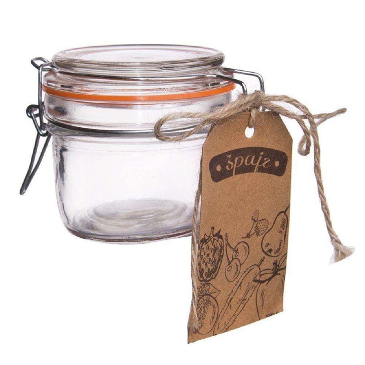 Fedővel ellátott tégely, Orion, Üveg, Átlátszó, 220 ml