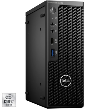 Sistem Desktop Workstation Dell Precision 3240 cu procesor Intel® Core™ i7-10700 pana la 4.80 GHz, Comet Lake, 16GB, 512GB SSD, NVIDIA Quadro P1000 4GB, Windows 10 Pro Sistem Desktop Workstation Dell Precision 3240 cu procesor Intel® Core™ i7-10700 pana la 4.80 GHz, Comet Lake, 16GB, 512GB SSD, NVIDIA Quadro P1000 4GB, Windows 10 Pro