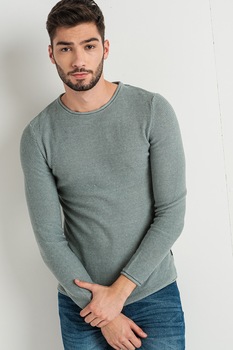 !Solid, Pulover cu decolteu la baza gatului Jarah, Verde menta !Solid, Pulover cu decolteu la baza gatului Jarah, Verde menta