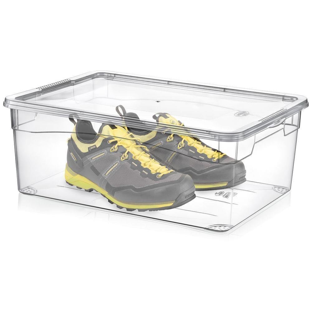 Cutie depozitare incaltaminte, Orion, Plastic, Capac, 36x26x13.5 cm, Transparent