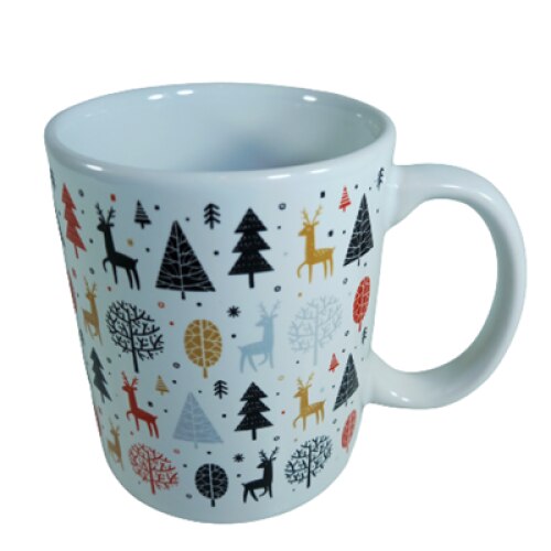 Cana cu model Craciun, Alb, 300ml