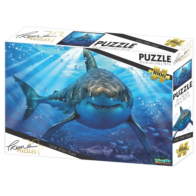 Prime 3D пъзел Голяма бяла акула, 1000 части - eMAG.bg