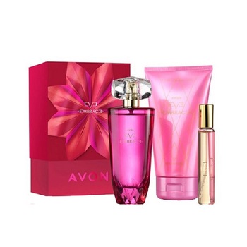 Cutie Eve Embrace 3 produse, Avon- Apa de parfum, Lotiune de corp si Mini parfum, 210 ml Cutie Eve Embrace 3 produse, Avon- Apa de parfum, Lotiune de corp si Mini parfum, 210 ml