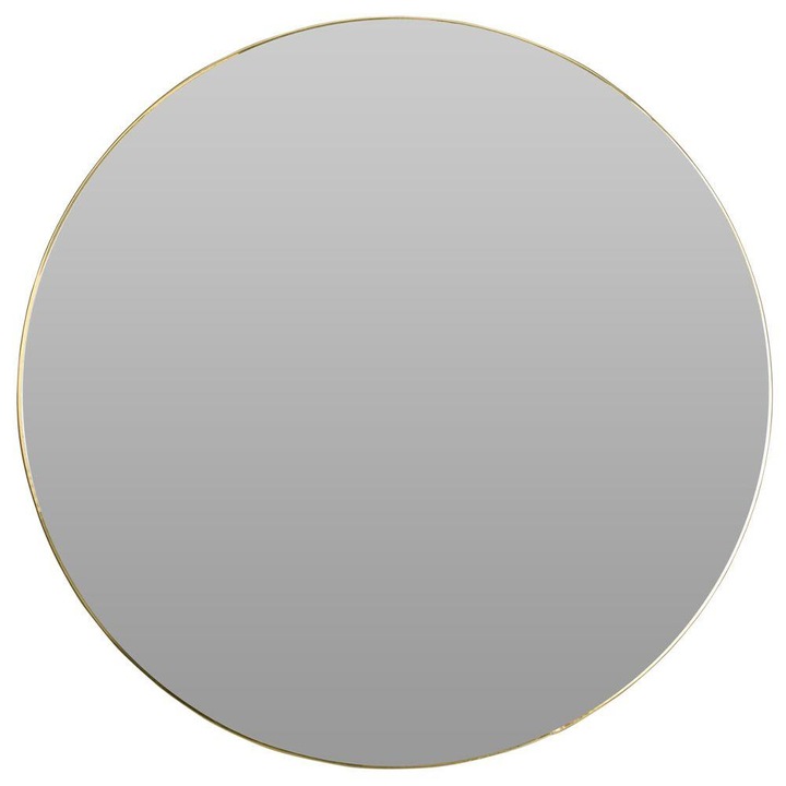Oglinda rotunda, Vilde, Cadru metalic, 55 cm, Auriu