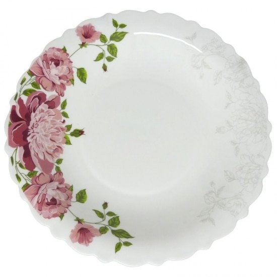 Set 6 farfurii opal cu model floral bujor,adanci,23cm