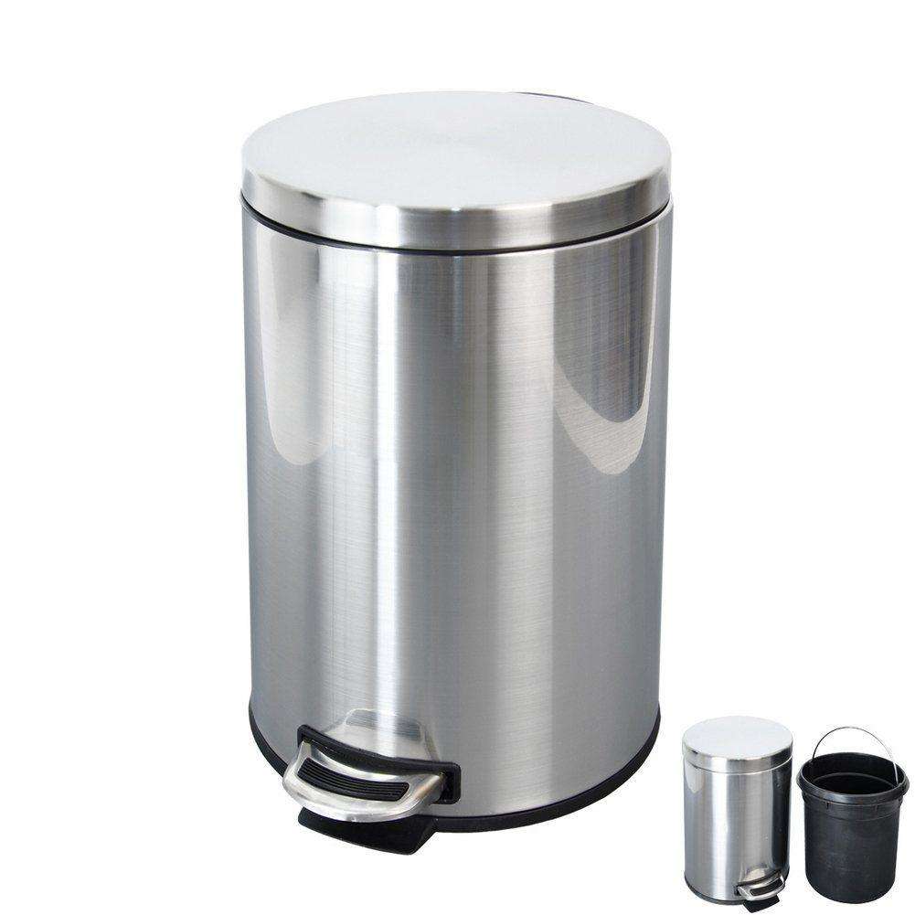 Cos gunoi, Orion, Inox, Pedala, 5 L, Argintiu