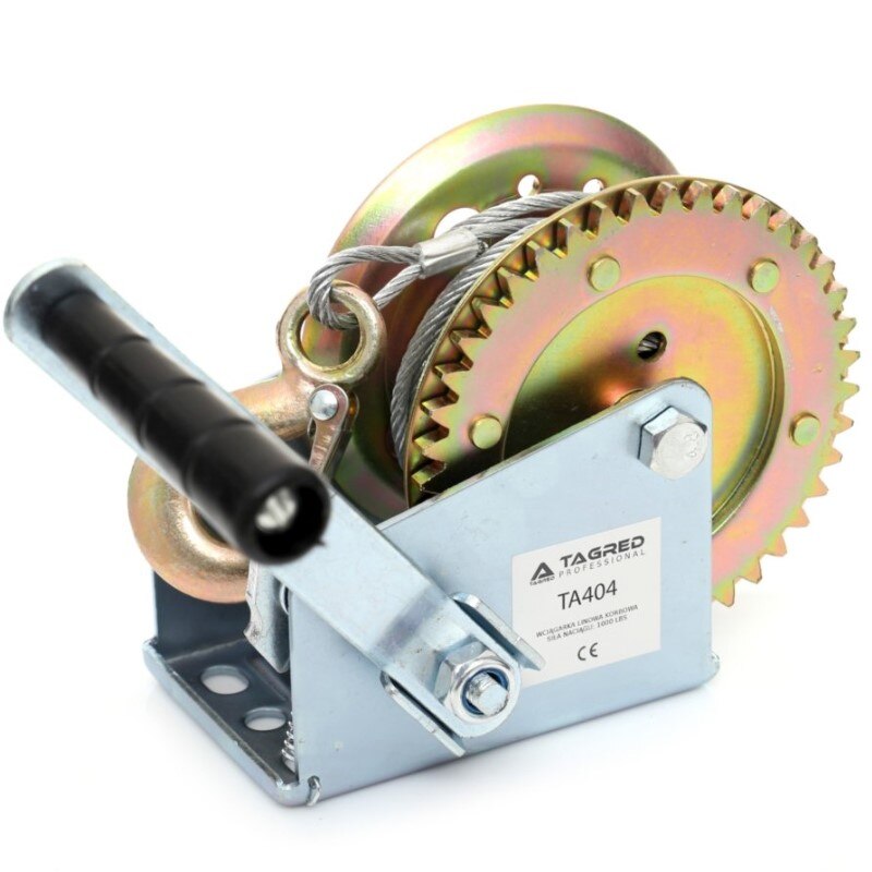 Troliu manual, Tagred, din otel de inalta calitate, 453 kg, cablu 10 m