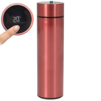 Termos cu termometru Orion, Otel, 0.45 l, Rosu Termos cu termometru Orion, Otel, 0.45 l, Rosu